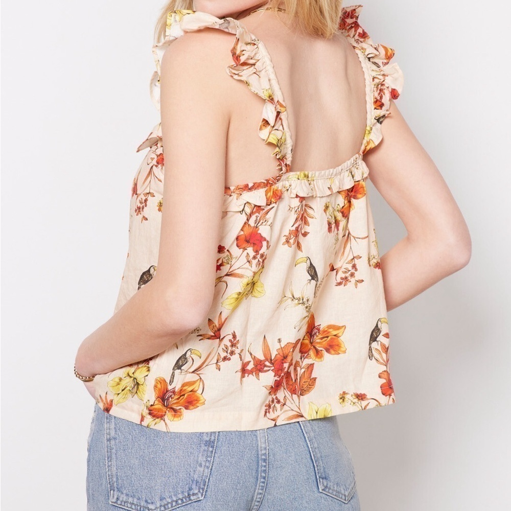 🌟 Evereve Char Floral Flutter Tank NWOT - Size L 🌟 - Picture 3 of 8
